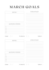 Monthly Goals Planner Template | Elegant Minimalist Productivity Planner - Monthly Goals Planner Template  (3)