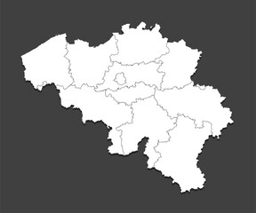 Vector map of Belgium divided on regions