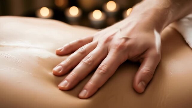 A man performing relaxation massage on a woman's oiled back at a spa, showcasing wellness and therapy video