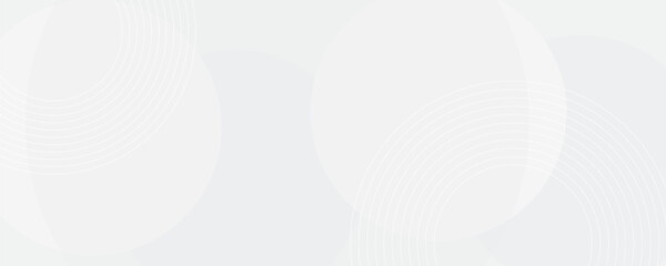 White geometric abstract background overlap layer on bright space with lines effect decoration. Modern graphic design element circles style concept for banner.