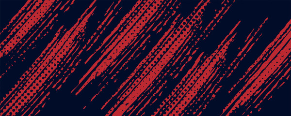 Red halftone dots blue color pattern gradient grunge texture background. Dot pop art comic sport style vector illustration. Eps10