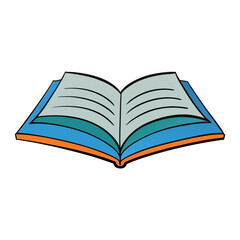 An open textbook lies flat with visible pages, symbolizing learning, knowledge, and discovery. Perfect for education, study, or back-to-school themed designs.
