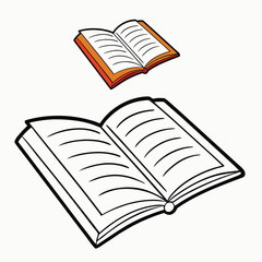 An open book coloring page featuring blank pages ready for creativity, symbolizing knowledge, learning, and imagination — perfect for students, readers, and artists.

