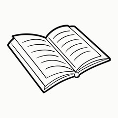 An open book coloring page featuring blank pages ready for creativity, symbolizing knowledge, learning, and imagination — perfect for students, readers, and artists.
