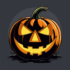 scary pumpkin cartoon vector