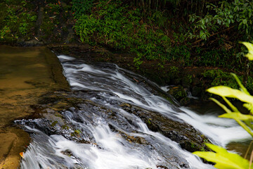 A gorgeous waterfall captured in long exposure, Punjaban Waterfall, national park, Ranong, Thailand.