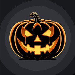 scary pumpkin cartoon vector