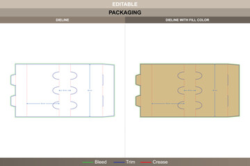 Three hole snap lock sleeve dieline created through vector accuracy ensuring printing clarity and strong packaging finish where each die line secures the envelope folds cleanly