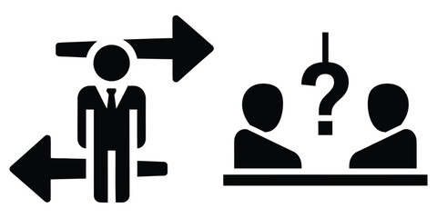 business decision icon vector set