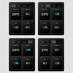 Smart Home Control Panel Interface Vector Illustration