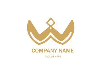 Obraz premium Letter w logo elegant gold Vector