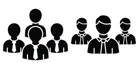 business management team icon vector set