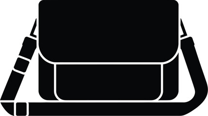 Stylish black messenger bag vector illustration design graphic