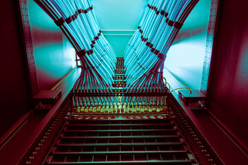 Intricate Network Cables in Server Room