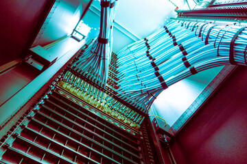 Network Cables in Server Rack Perspective