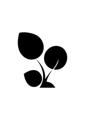 Flat design of a plant vector in black and white perfect for apps, website, logo or sign 