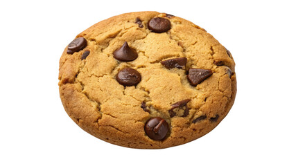 Delicious chocolate chip cookie isolated on transparent background for snack time