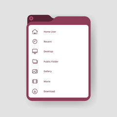 Smartphone File Explorer App User Interface Vector Illustration
