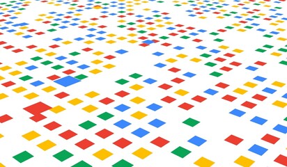 Abstract background, multicolored squares, mosaic, pixel, flat, 3D illustration