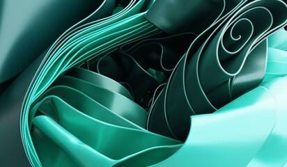 Abstract background, waves, fabric stripes, 3D illustration