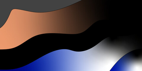 Abstract Wavy Background and Colorful Gradient Design. Abstract organic shapes modern color layers. Banner with abstract background with colorful paper cutout waves. illustration