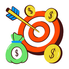 Trendy design icon of money target