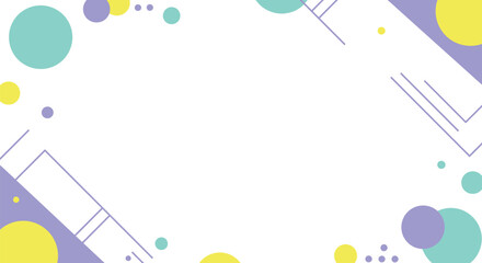 Modern Geometric Abstract Background Template with Pastel Circles, Lines, and Copy Space.