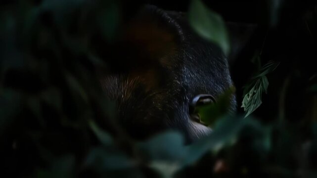 close up of a face of a ape's scary face