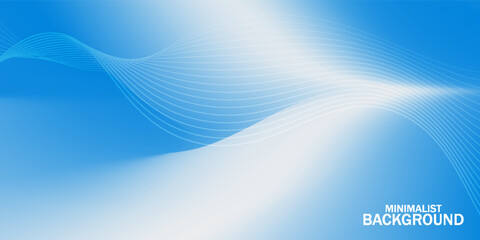 Abstract blue gradient background with shining lines waves.
