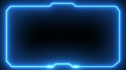 Futuristic digital HUD frame technology animation isolated on black background - Powered by Adobe