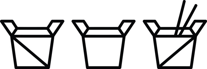 Takeout box vector illustration chinese food container design icon