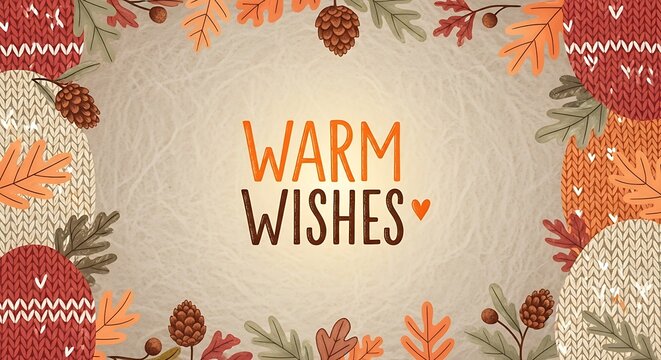 Send warm wishes this autumn season with cozy sweater leaves and pinecone decorations for the holidays