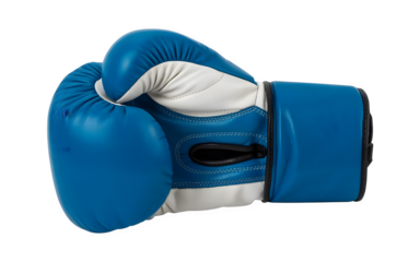 Blue boxing glove isolated on transparent background — symbol of power, focus, and determination; perfect for fitness, training, and professional sports design