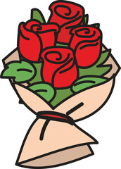 Red rose bouquet for romantic valentines gift