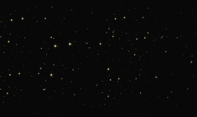 Stars scattered on dark night sky background with elegant sparkling light effect falling stars loop