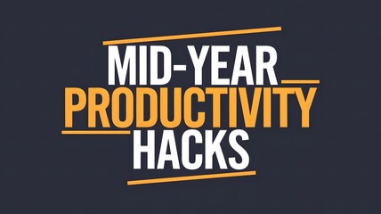 A YouTube thumbnail template with the text "Mid-Year Productivity Hacks".