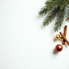 christmas card with pine cones