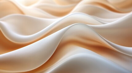 Obraz premium Smooth, Wavy Texture with Subtle Peach and White Gradient, Luxury Design Backdrop, Soft Flowing Pattern.