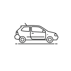 Fototapeta premium Minimalist linear car design side view on white background
