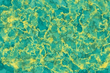 Lime-yellow abstract foam pattern with teal accents and fluid forms, suitable for vibrant and playful visuals.