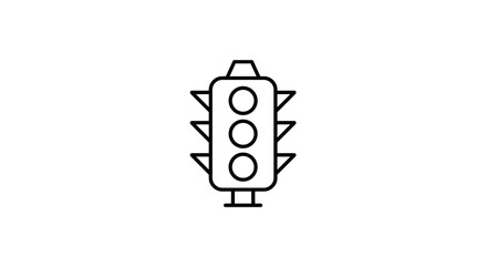 Minimalist traffic light symbol in linear design for urban and transportation concepts