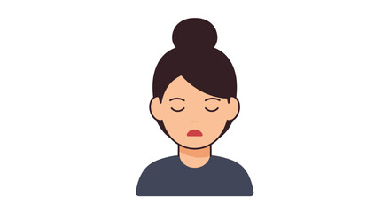 Fototapeta premium Minimalist female avatar with top knot hairstyle
