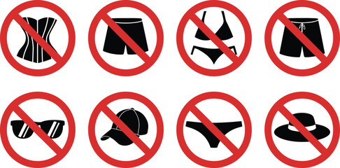 No swimwear allowed sign beach rules and regulations information