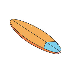 Flat design surfboard icon with bright colors