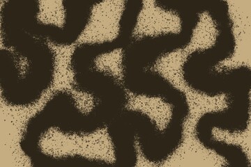 Beige-black abstract leopard print pattern with spotted forms and neutral contrasts, perfect for minimalist fashion designs