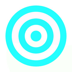Cyan bullseye target icon in minimal style on a transparent background. Perfect for business goals, focus concepts, dart games, or branding visuals.