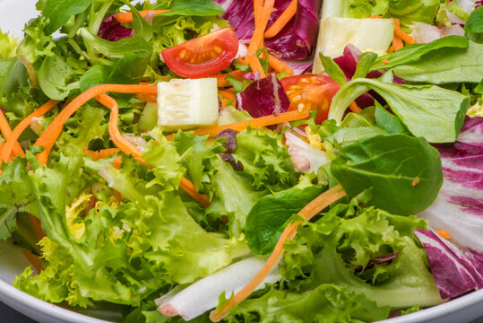 Ensalada de escarola con berros tomate zanahoria lombarda lechuga