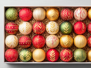 Obraz premium box of Christmas tree bulbs