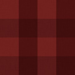 Large dark red tartan seamless pattern with fabric texture, cozy rustic textile background
