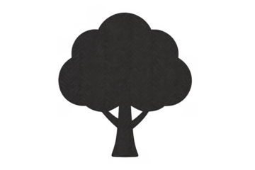 Tree icon representing nature and environmental concepts with herringbone textured silhouette art